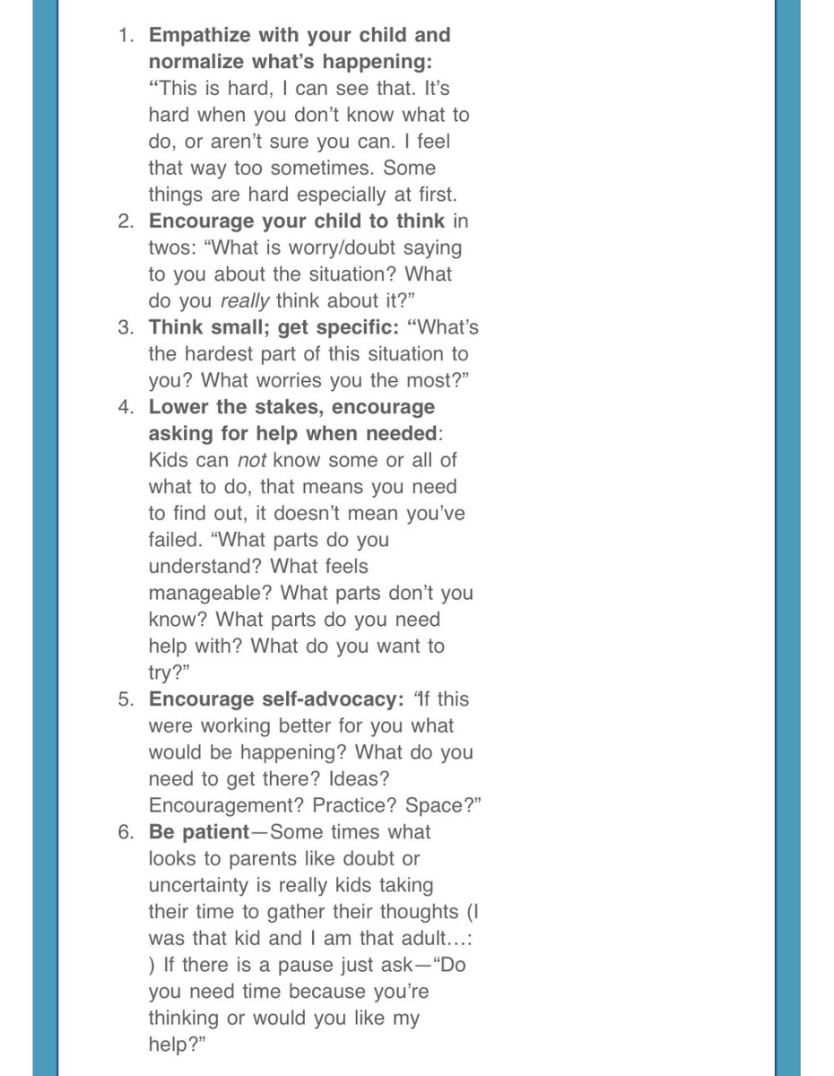 I LOVE these great suggestions from Dr. Tamar Chansky for supporting children who doubt their ability to take on new challenges. I think they apply to all of us humans really.