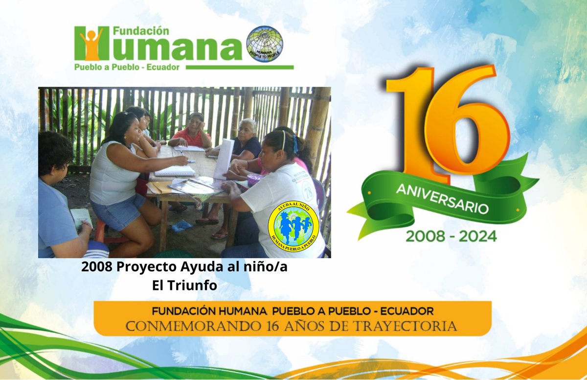 #aniversario Este mes celebramos nuestros primeros 16 años de trabajo en las comunidades, hombro a hombro con la gente. #fhppe #hpp #ODS1 #ODS2 #ODS5