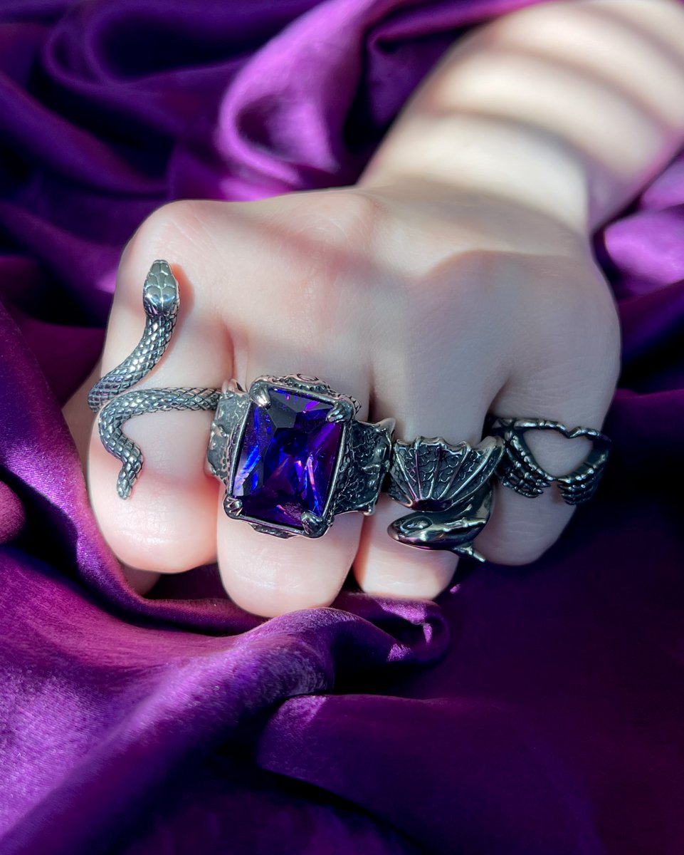 RESTOCK: @JohnnieGuilbert's ZOMBIE ring! 🫶🏻🧟 Make sure to also check out @jeremysaffer’s gorgeous royal purple jewel ring MIDNIGHT PURPLE🌑🟪 & new additions to @lilithczar’s page including her TRANSFORMATION snake🐍 ring... Dragon ring coming soon.🩶🐉 NEVERTAKEITOFF.com