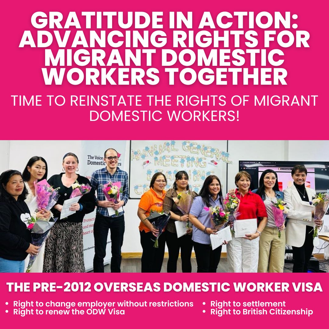 Heartfelt thanks to our members, friends, & supporters for championing migrant domestic workers. Your solidarity drives meaningful change, amplifying marginalized voices. Your support fuels our mission. please share our campaign: bit.ly/VODW_Campaign #vodw