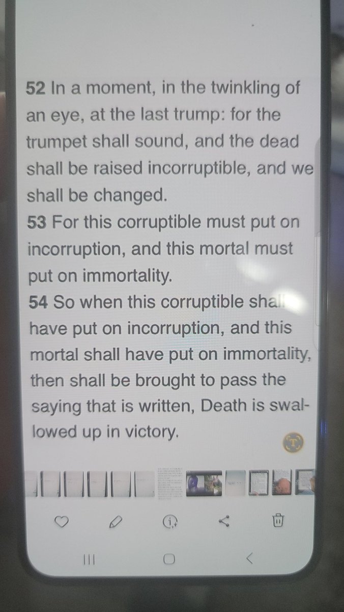 When Scripture confirms. When the dead walk and expose the corruption and the mortal puts on his immortality, death with be swallowed up in victory. #Blackswan
