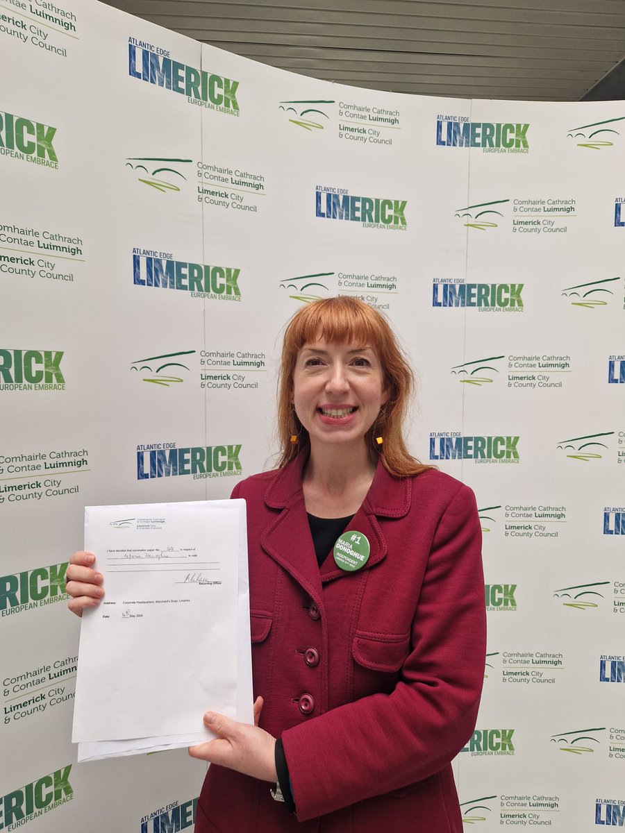 It's official! My nomination form to run for local election in Limerick City West was submitted today and has been formally accepted by the Returning Officer! Look who I met on the Mayoral ticket! #girlsdoingitforthemselves #limerick #limerickcity #vote1maria