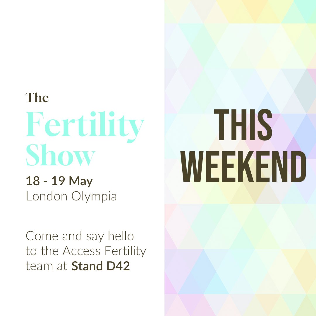This weekend, we’ll be at The Fertility Show to chat about how you can reduce the cost of fertility treatment with our IVF Refund Programmes.

👋 Come and say hello to the Access Fertility team at Stand D42. 

#ivfjourney #ivftreatment #accessfertility