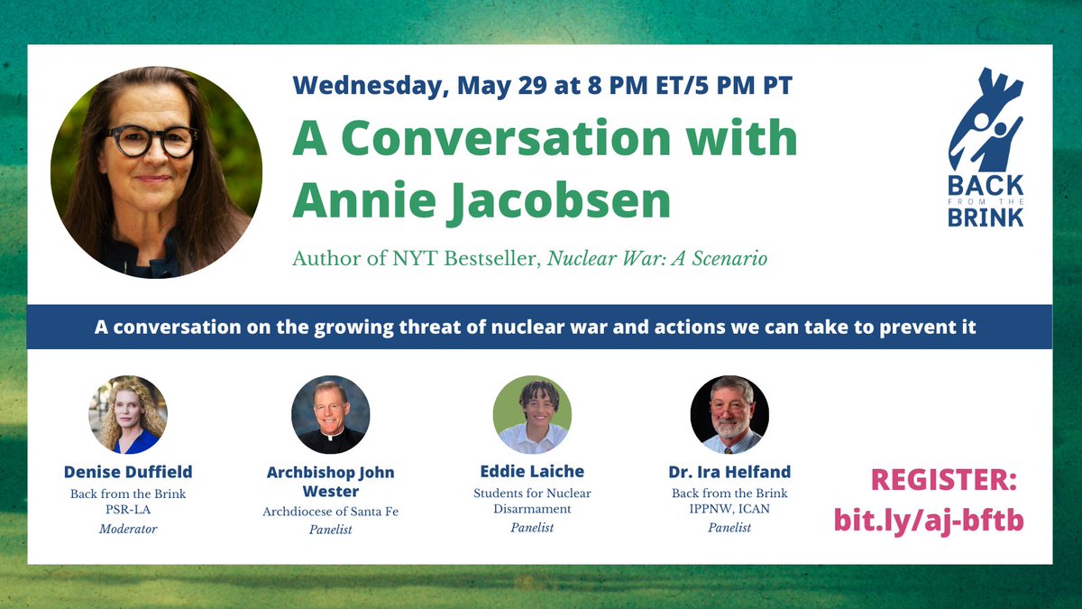 New panelist has been added! We're happy to announce Archbishop John C. Wester @ABJohnCWester of Santa Fe, NM will join our virtual discussion with @AnnieJacobsen May 29. Please join us: bit.ly/3JOMFHl