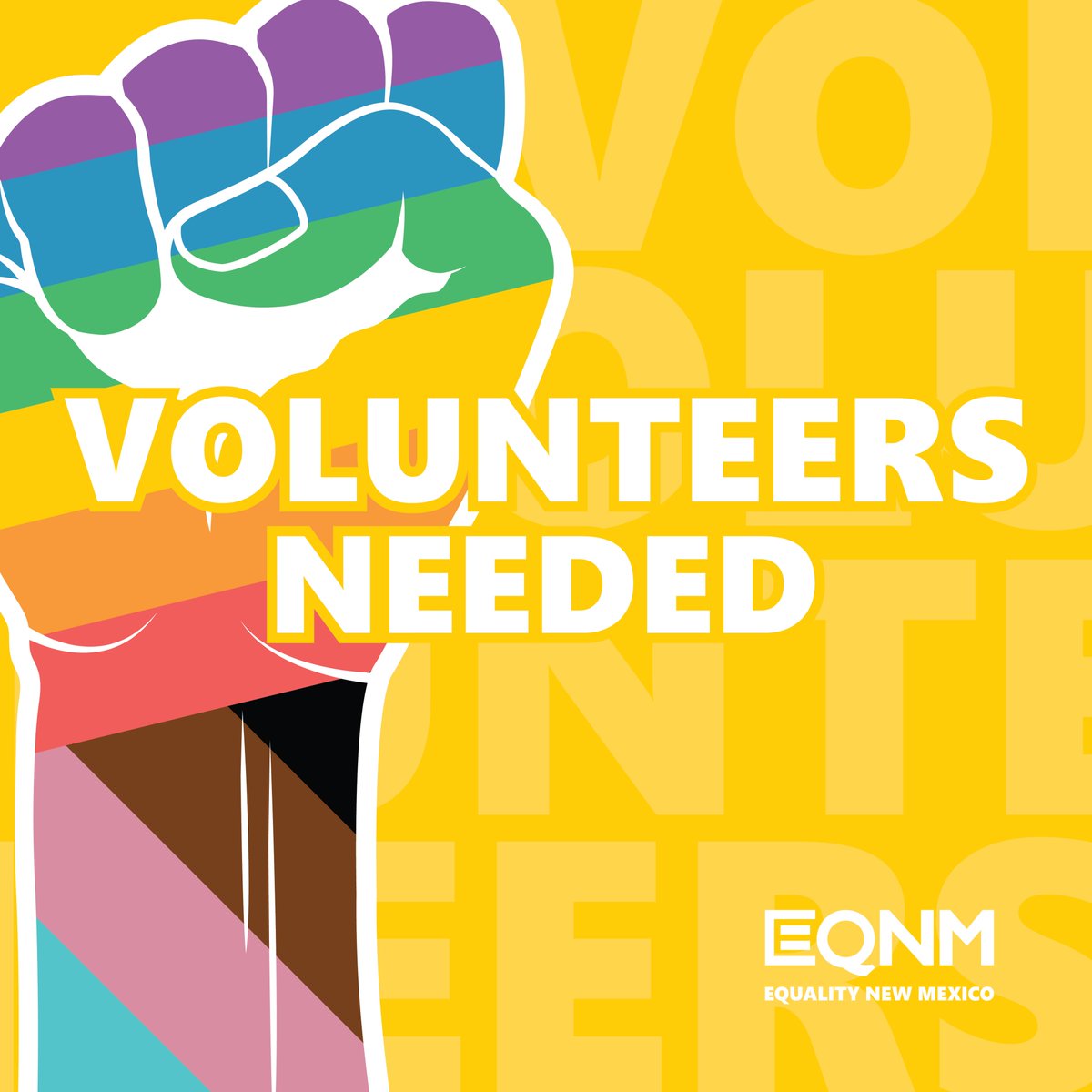 EQNM is looking for volunteers to donate their time for all things pride! We need volunteers in Albuquerque, Portales, Farmington, and Santa Fe! Sign up at the link below. Come show your pride, have fun, and get an EQNM T-shirt! #NMleg eqnm.org/news/2024/5/14…