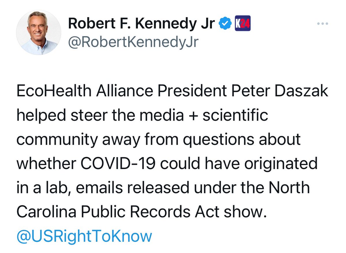 Yet another “conspiracy theory” that @RobertKennedyJr was right about. 🙄

#Kennedy24 #KennedyShanahan2024