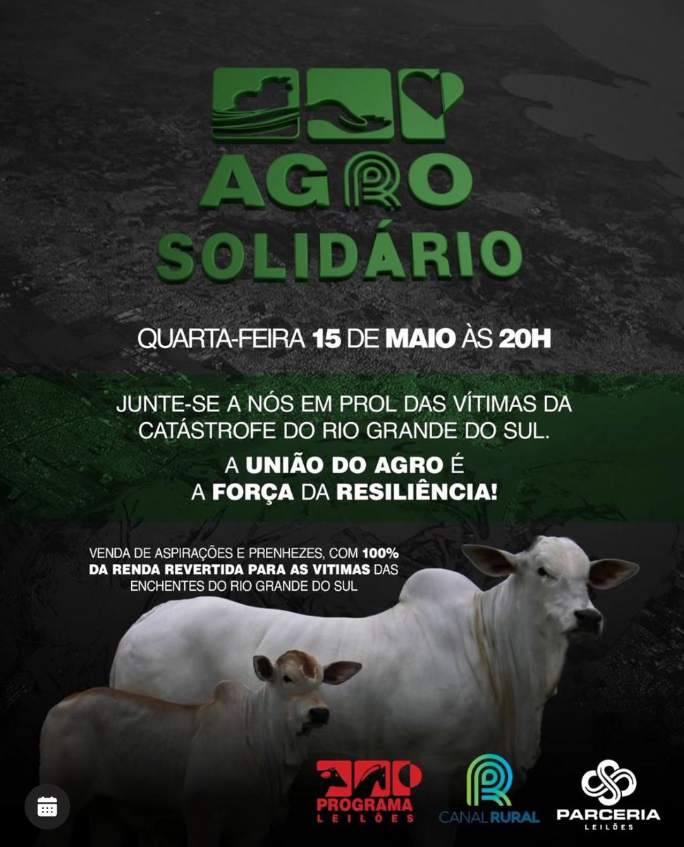 É hoje. Excelente iniciativa! 

#ajudars #riograndedosul #agro #oagronãopara