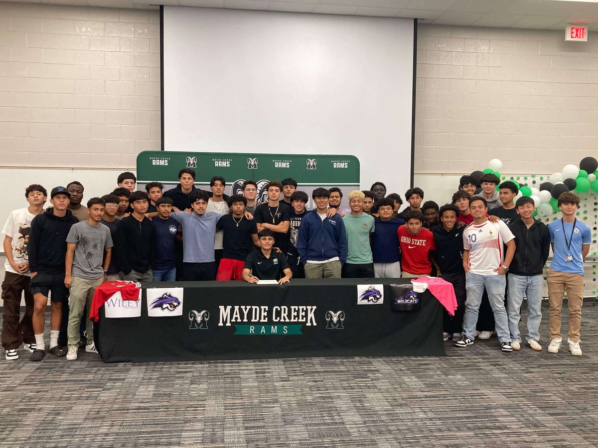 🎉 Huge congrats to Emilio Camacho, our captain on signing his letter of intent to play soccer at Wiley College! 🙌Your hard work and dedication have paid off, and we couldn't be prouder. Wishing you all the success in this exciting journey ahead! ⚽️🎓 @MCHSAthleticDep @MCHS_Rams