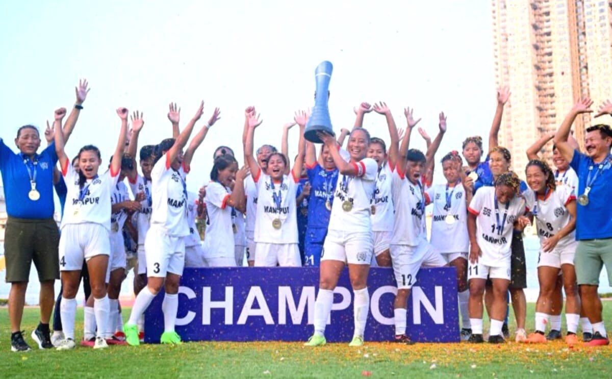 Congratulations to Team Manipur for lifting the prestigious Rajmata Jijabai Trophy at the 28th Senior Women’s National Football Championship! Your hard work, dedication, and teamwork have truly paid off. You've made Manipur proud!