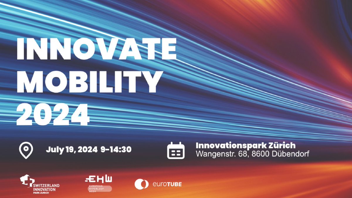 Switzerland Innovation Park Zurich (@innopark_zh) on Twitter photo 🚄 🚁 🛴 Innovate Mobility Conference 2024 🚄 🚁 🛴
Join industry leaders, professionals, academic researchers, and students for a day packed with insights into the future of mobility at <a href="/innopark_zh/">Switzerland Innovation Park Zurich</a>
Register here: bit.ly/4bEYdsp
<a href="/eurotube_tech/">EuroTube Foundation</a> <a href="/HyperloopWeek/">European Hyperloop Week</a> 🚄 🚁 🛴 Innovate Mobility Conference 2024 🚄 🚁 🛴
Join industry leaders, professionals, academic researchers, and students for a day packed with insights into the future of mobility at <a href="/innopark_zh/">Switzerland Innovation Park Zurich</a>
Register here: bit.ly/4bEYdsp
<a href="/eurotube_tech/">EuroTube Foundation</a> <a href="/HyperloopWeek/">European Hyperloop Week</a>