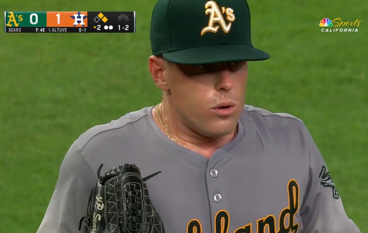 The gray in the Oakland A's road uniform tops isn't that dark until they wear them in games.