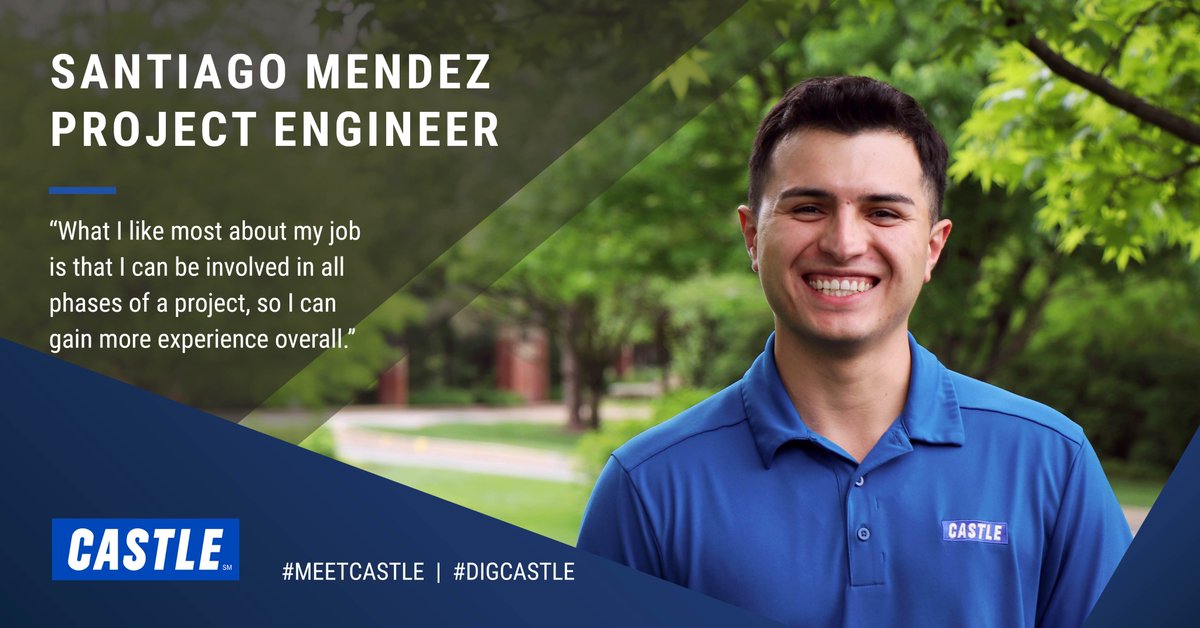 Meet Santiago Mendez, a former Castle intern who joined our civil design-build team a year ago. Learn more about his background, current projects and how he likes to start each workday: digcastle.com/insights/meet-… #DigCastle #CivilDesignBuild