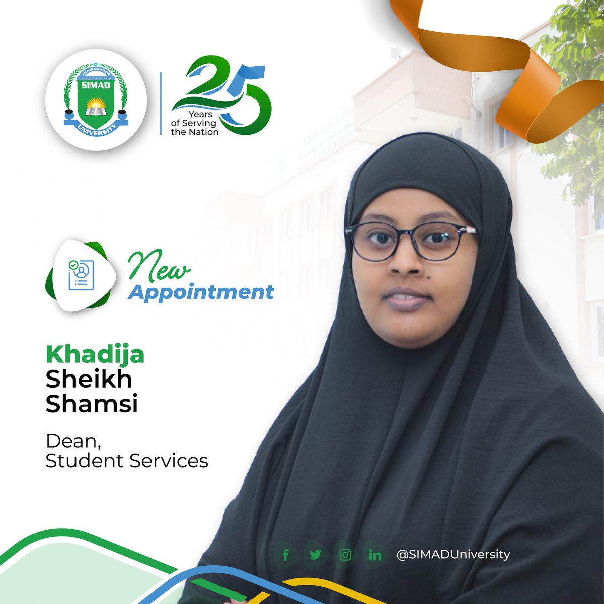 Congratulations to Khadija Sheikh Shamsi on her appointment as the Dean for Student Services! Your dedication and expertise are truly inspiring. We look forward to the positive impact you will continue to make in this new role.