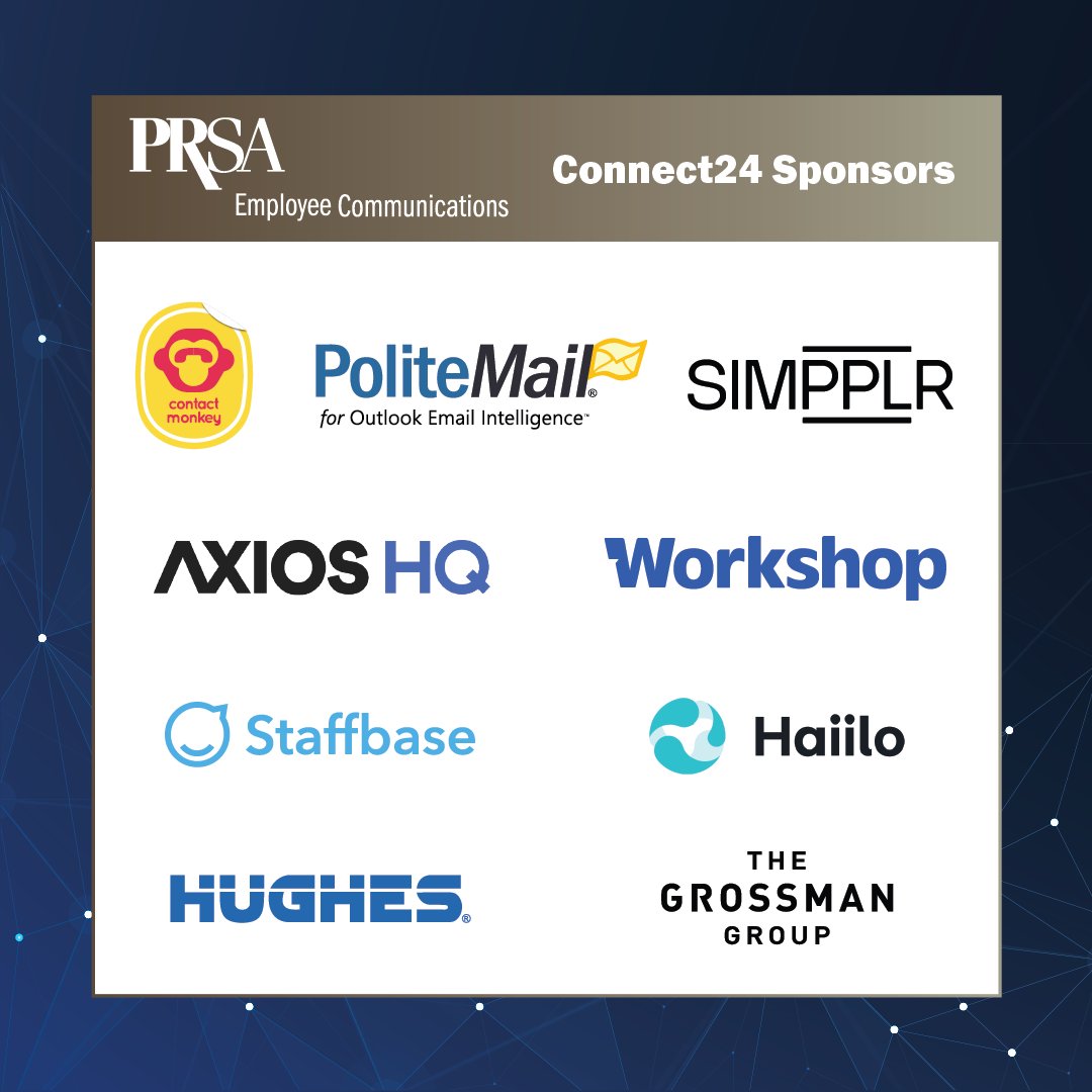PRSA Employee Communications Connect 24 conference kicks off today in Atlanta! Big thanks to all our sponsors for their support.