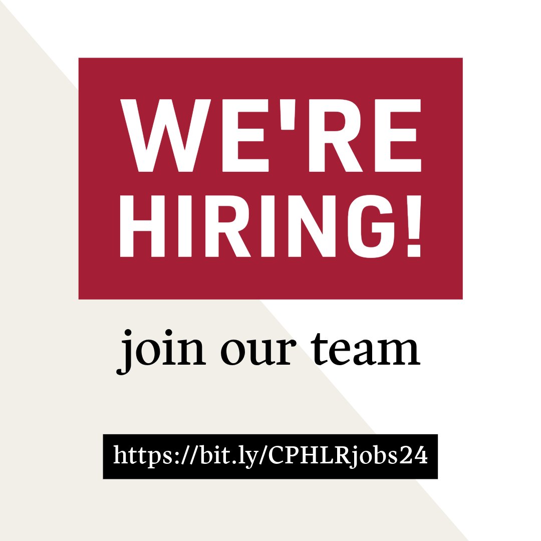 WE'RE HIRING! CPHLR is looking for at least two Law and Policy Analysts to join our dynamic team! Learn more and apply: bit.ly/CPHLRjobs24