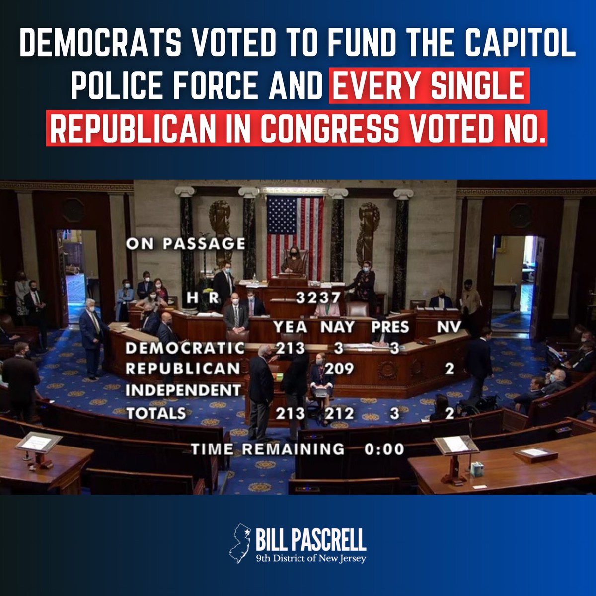 This Police Week here is a timely reminder that last session every single republican in Congress voted to defund our Capitol Police force that protects us.