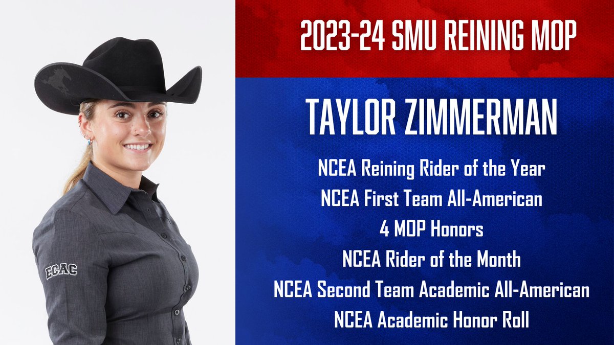 Congratulations to Taylor Zimmerman on being named our program's 2023-24 Reining Most Outstanding Performer!

#PonyUpDallas