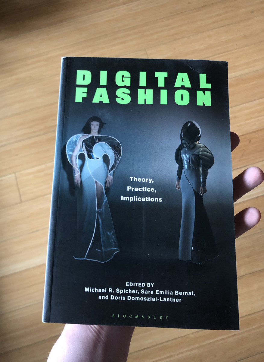 I’m holding my first book in my hands finally! It’s a co-edited volume on digital fashion. @doris_ddl and Sara Bernat are the other two editors. You can pre-order at this link. bloomsbury.com/us/digital-fas…