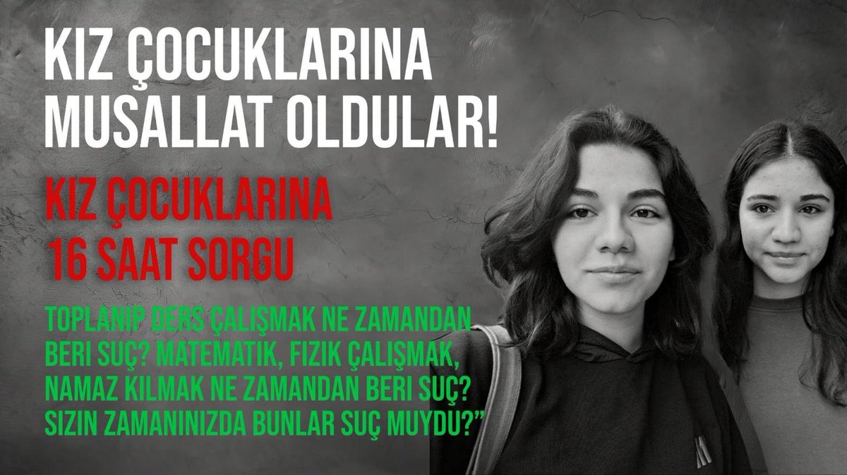 ülkede 14-15 yaşındaki kız çocukları göz altına alınıyor... Avukatsız, aç susuz sorgulanıyor. 

Hukuk devleti mi dediniz 

@emrkongar
KızÇocuklarına Dokunma