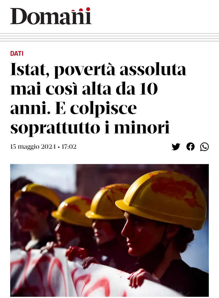 mariaflavia22's tweet photo. Nel 2023 la popolazione in povertà assoluta è al 9,8%, «livelli mai toccati negli ultimi 10 anni» :2 milioni 235mila famiglie e 5 milioni 752mila individui. Un italiano su 10 non si può permettere tutto l’ essenziale. Vogliamo dirci che non c’è un’emergenza a cui dare priorità? https://t.co/SV9LYxJdnl