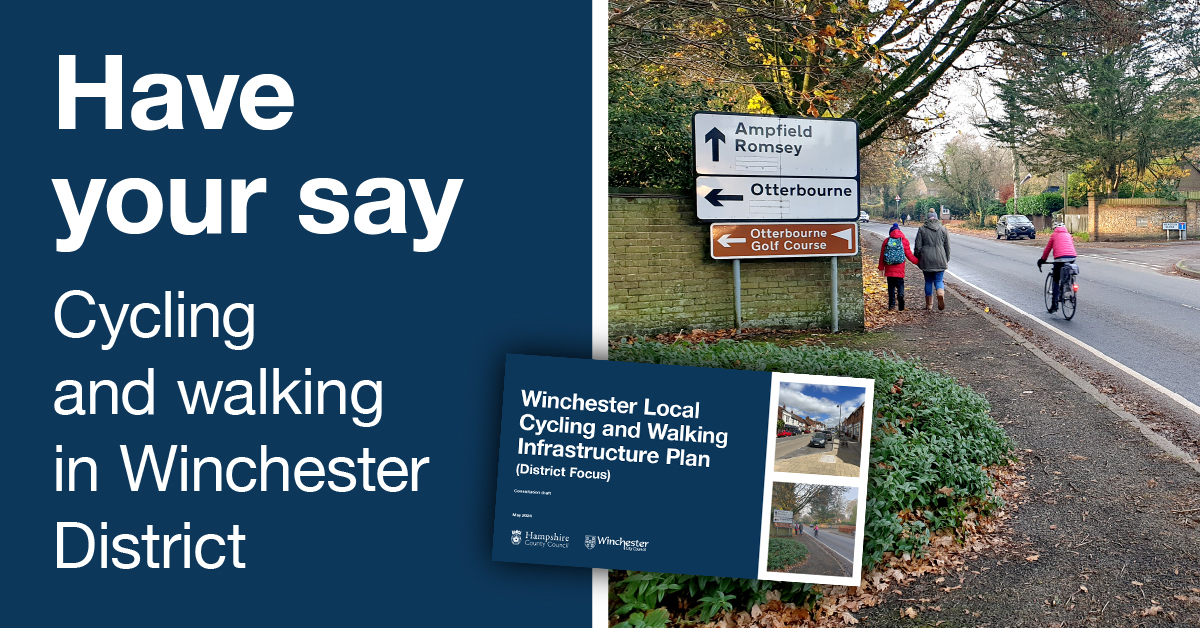 If you live, work, visit or commute anywhere in the Winchester district, have your say on the first phase of the new Local Cycling & Walking Infrastructure Plan. Give your feedback on the routes and areas proposed, and add your comments on a map …-lcwip-hampshireonline.hub.arcgis.com