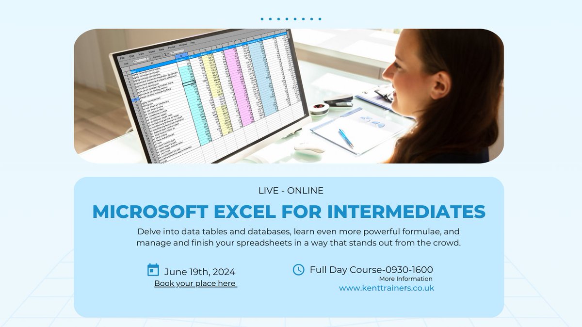Even if you have a solid grasp on how to use #MSExcel, you’re likely missing out on tricks and tips that could elevate your #productivity &amp; #skills

Join us on 19th June for our forthcoming #trainingcourse

Click for more information and to book - bit.ly/4bzyS30
