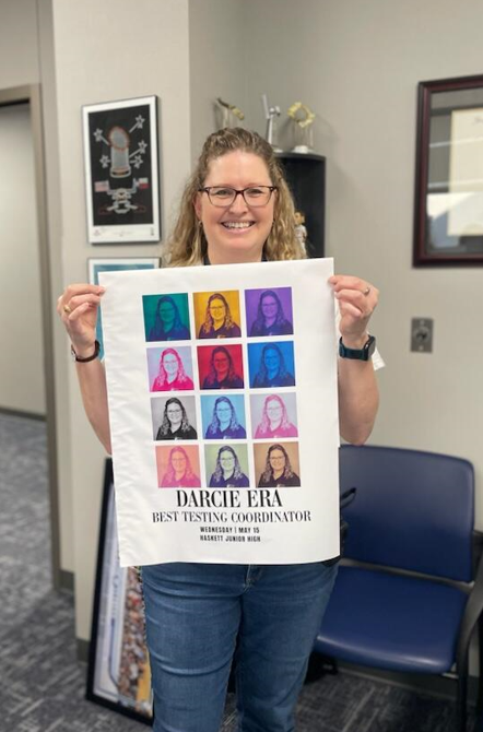 It's Darcie Day! Our Testing Coordinator does it all. Thank you Darcie for everything you do for our Huskies #WeAreHaskett