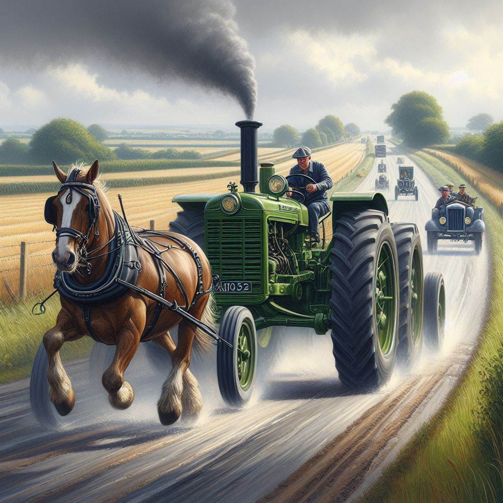 My new novel Moot, set in Crieff in 1930s, has a very Perthshire chase scene, featuring a tractor and a horse and cart. They don't go as fast as this image suggests... robmcinroy.co.uk/moot #WritingCommunity #HistoricalFiction #CrimeFiction #BookTwitter