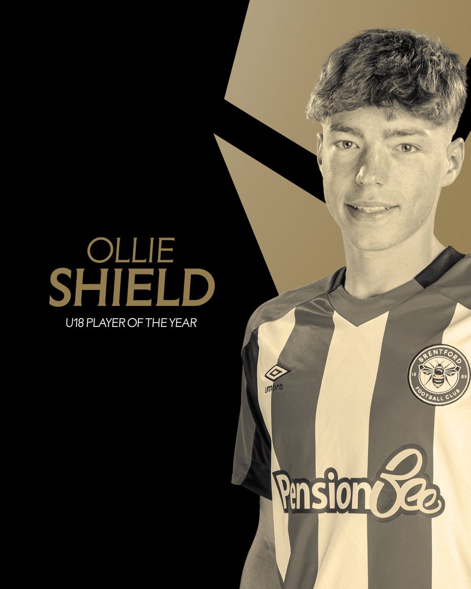 Congratulations to our Under-18 player of the year - Ollie Shield 🏆🐝 #BrentfordFC