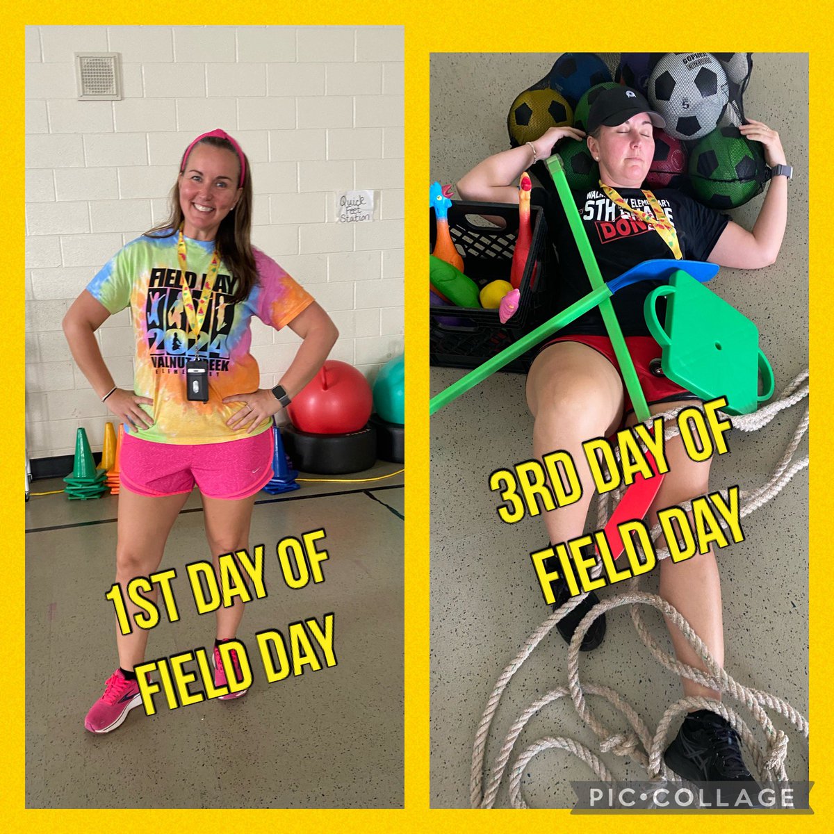 #FieldDay2024 is in the books! Here is 1st day of #FieldDay vs 3rd day of #FieldDay. 
Best days of the year!!!! Thank you, Wallabies, for 3 great days!!! @WCE_HCS @HPE_HCS