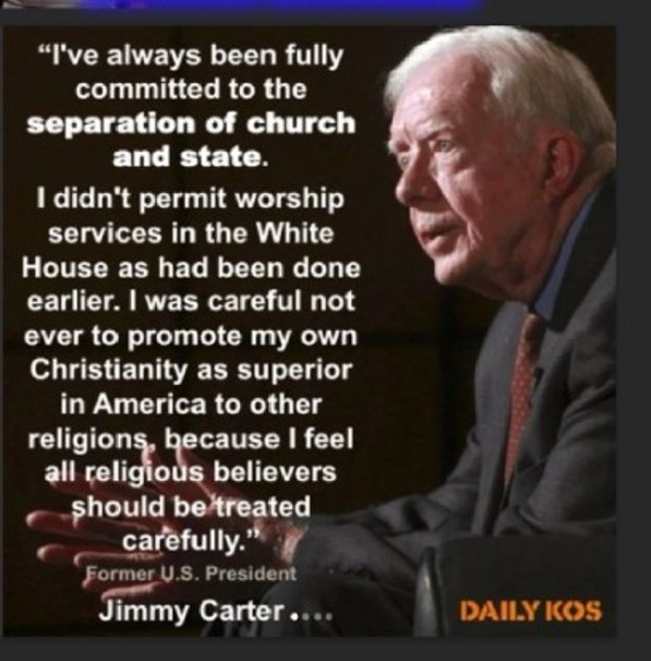 The Christofascists in the 'Chaos Caucus' would have you believe there is only one religion.  Jimmy Carter knew better and he was a REAL Christian who wouldn't have defended a serial adulterer and a man convicted of sexual abuse, later clarified as rape.
#DemsUnited #DemVoice1