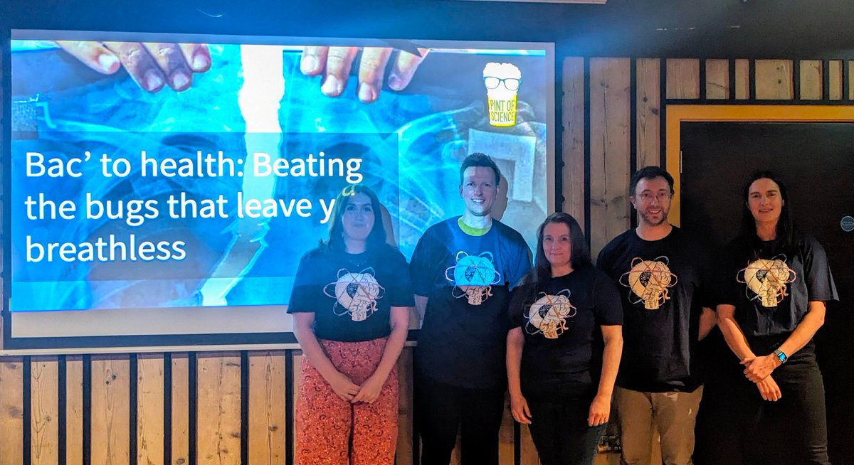qubengagemhls_d's tweet photo. We're just about to kick off @pintofscience Belfast 24! Huge thanks to our MC @Rebecca_Coll &amp; speakers @_aboyle @RachaelBell93 @dr_beckie  &amp; Dr Tim Shaw #pint24 @qubel https://t.co/b3okUBeB3b