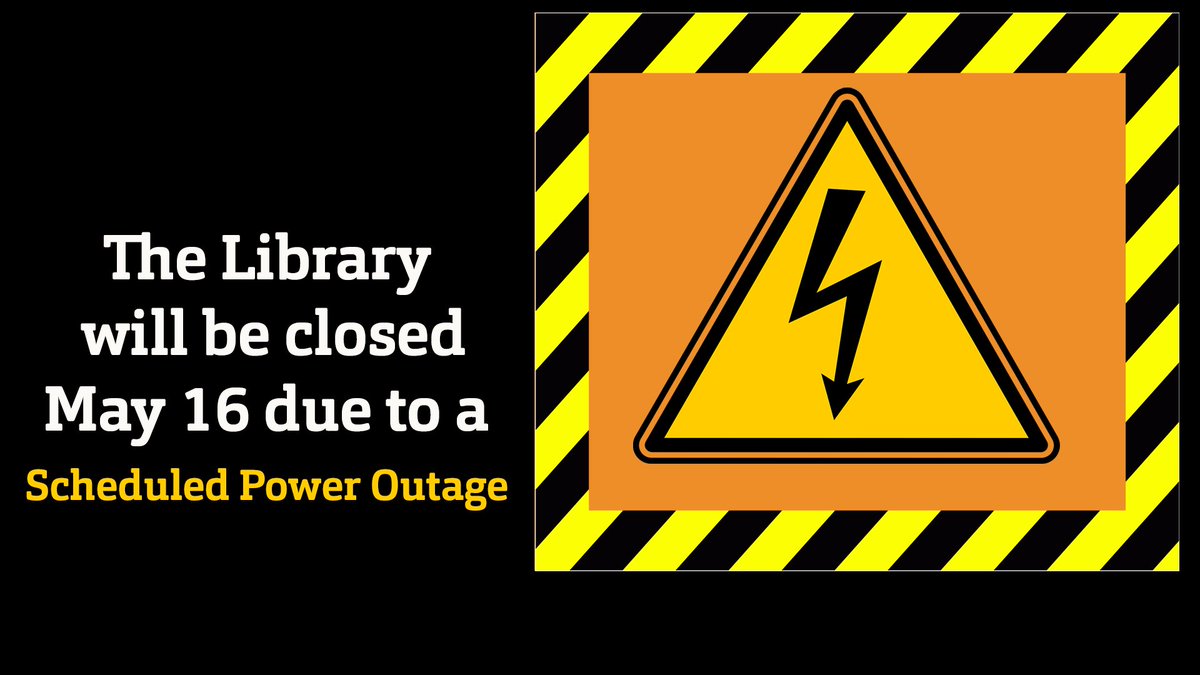 We will miss you all, but don't worry we will be back on Friday, May 17. #sandtlibrary #poweroutage #closed