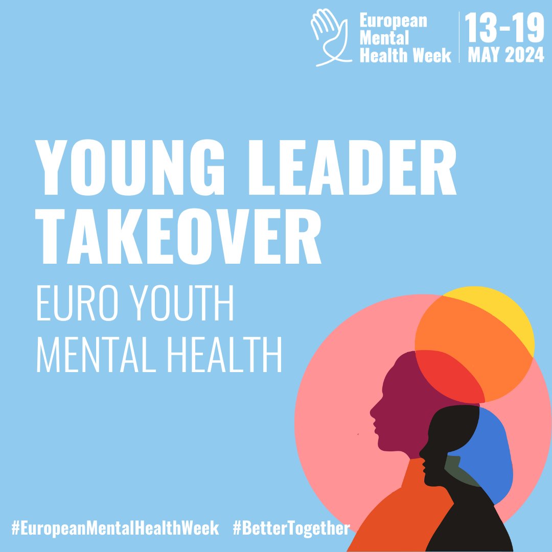 🌟 Join @EuroYouthMH youth leaders for a special social media takeover during #EuropeanMentalHealthWeek! 🌟 Every day they will explore a new theme: what will be the topic of today? 😎 Learn more ➡️ mentalhealtheurope.org/emhw-event/eym… #BetterTogether