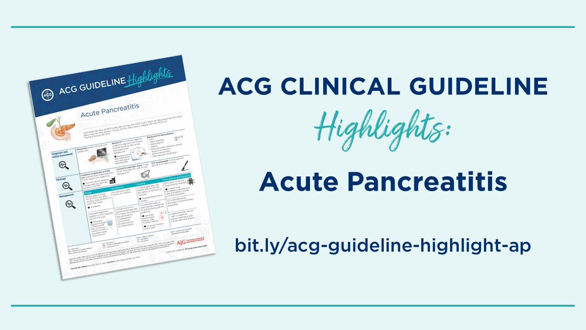 NEW! ACG is launching a series of ACG Clinical Guideline Highlights, summarizing key points from the guidelines. Read the first highlight for the 2024 Acute Pancreatitis Guideline: ➡️ bit.ly/acg-guideline-… @ericaduhmd @AndrewMMoon @TrieuMD