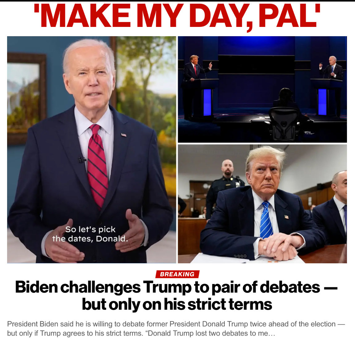 HAVE SOME NUTS JOE AND DEBATE DONALD MANO-A-MANO!! WILL HE ACTUALLY DO IT THOUGH??