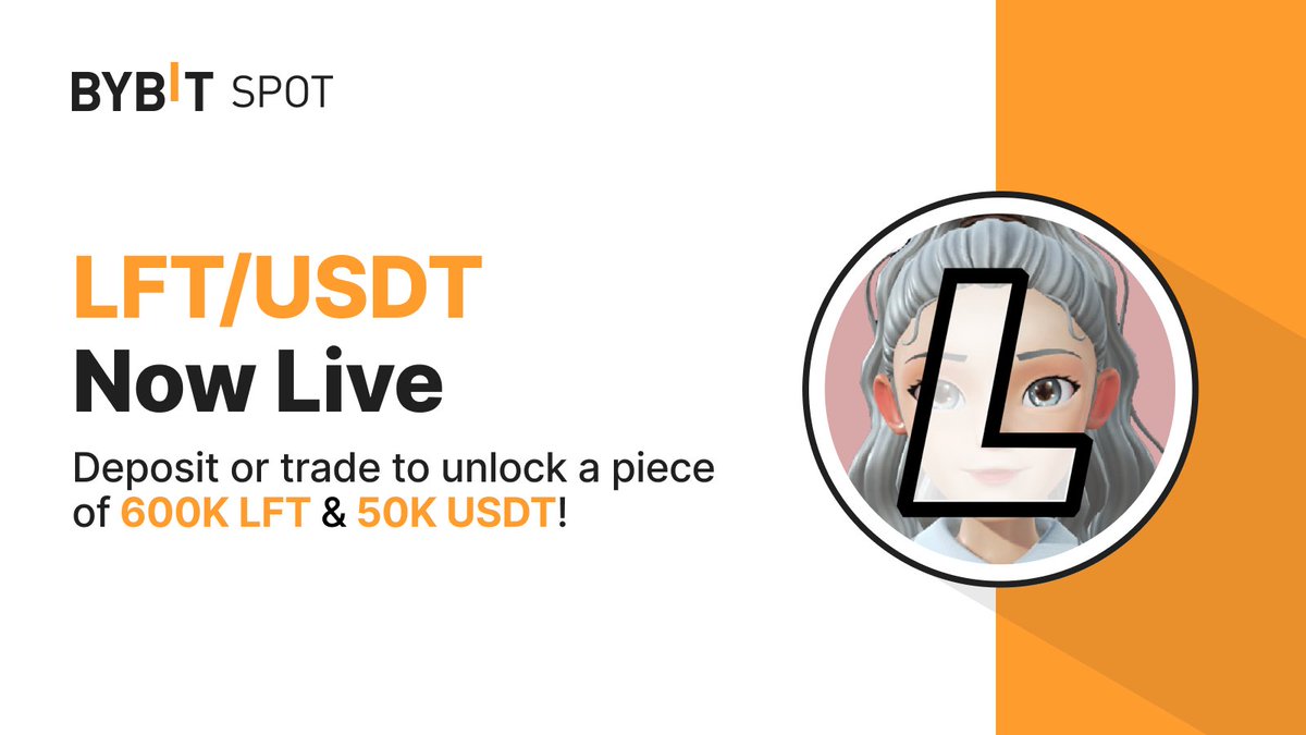 🚀 New Launchpad Project — LFT/USDT Spot Trading Pair Now Live on #BybitSpot with @Lifeformcc! LFT/USDT is now live and available to trade. Grab a Share of the 600,000 $LFT and 50,000 $USDT prize pool. 📈 Trade Now: i.bybit.com/XUxsabl #TheCryptoArk #BybitListing