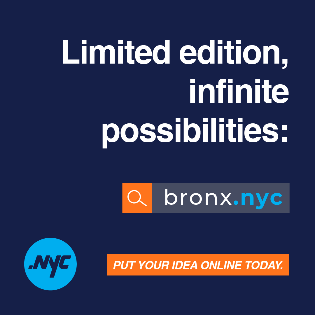 It's impossible to believe this domain is available. Regardless if you're a business, nonprofit, or aspiring somebody, if you're located in the Bronx, this domain is for you. Make it memorable: bronx.nyc.

#BronxNYC #NYC #DomainNames #LocalBusiness #DigitalPresence