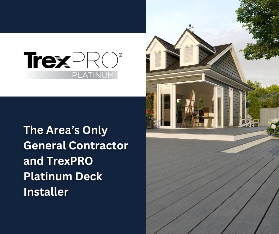 As a General Contractor and a TrexPRO Platinum Deck Installer, our team is able to see your dream deck installation all of the way through, which allows us to keep your project on track and on time!

#TrexProPlatinum #DanBrownConstruction #GeneralContractor