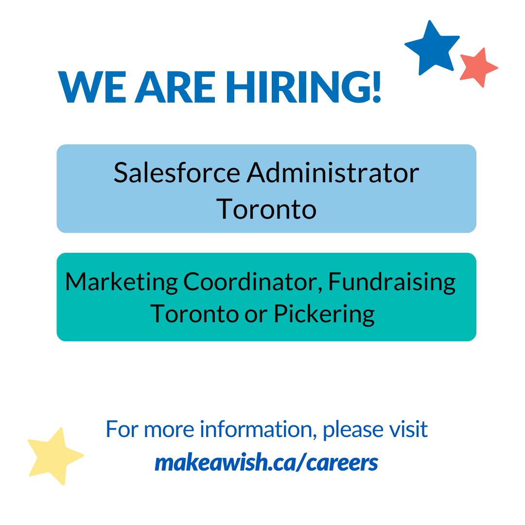 🌟 We're searching for passionate individuals to join our team! Explore the positions available and apply today to be part of something that transforms lives! #WeAreHiring #JoinUs #JobPosting makeawish.ca/careers