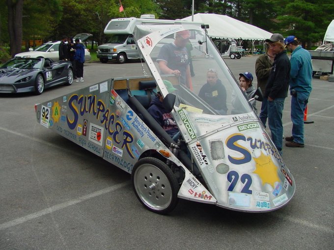#TDIH (1992): NYPA, for the first time, sponsored alternative-fueled vehicles competing in the American Tour de Sol. One vehicle was the Sunpacer, a solar-powered car built by students at Cato-Meridian High School in Cato, NY with technical and financial support from NYPA.