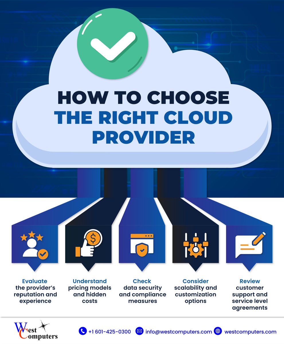 Choosing the right cloud provider is crucial for your business success! ☁️🔍 Evaluate your needs, compare security features, and consider scalability to ensure you find a perfect match. #CloudComputing #TechDecision #CloudProvider #BusinessTechnology #DigitalTransformation