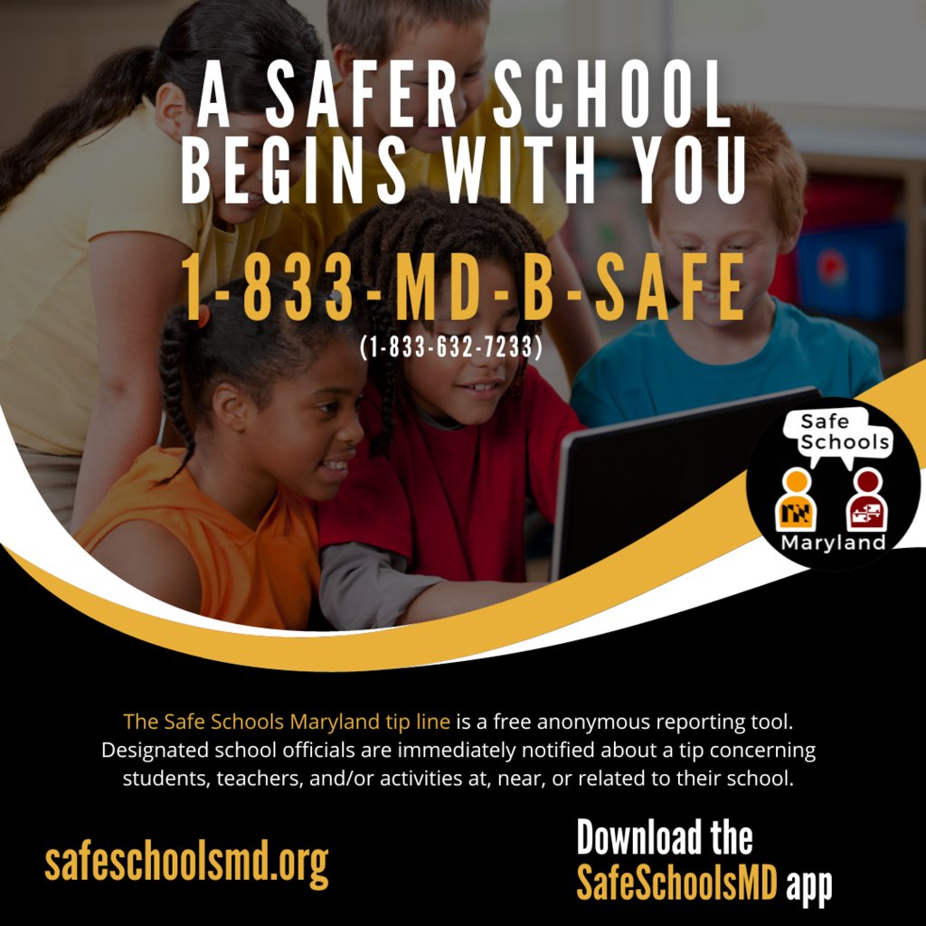 Always Anonymous, Always Available. There are many ways you can submit an anonymous tip to Safe Schools Maryland. Save this phone number and/or download the app to keep this information readily available. #WeAreWorcester #PartnershipsInAction