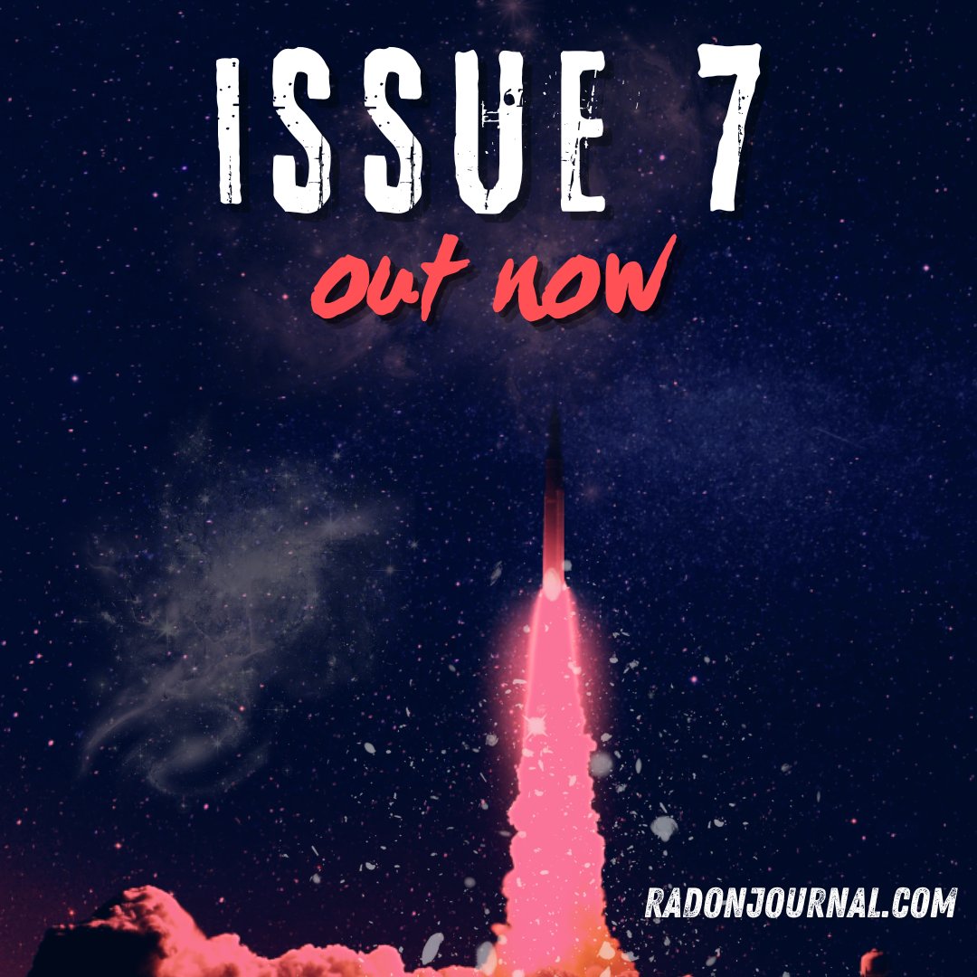 Radon Journal Issue 7 is live! Read: radonjournal.com/issue-7 Enjoy our new site as you read 11 breathtaking stories and 10 rousing poems. Let our authors challenge your worldview, bring you to tears, reveal dystopian warnings, & exemplify transhuman love. #WritingCommunity