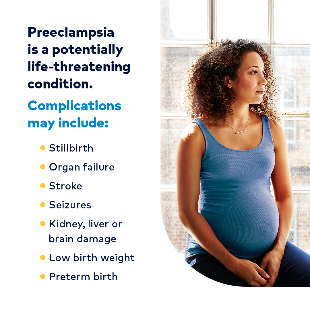 #PreeclampsiaAwarenessMonth Preeclampsia is a rare but serious pregnancy complication with high blood pressure as a key marker. Most moms and babies are fine, but if untreated, preeclampsia can be serious. Learn about the signs, symptoms and possible complications.