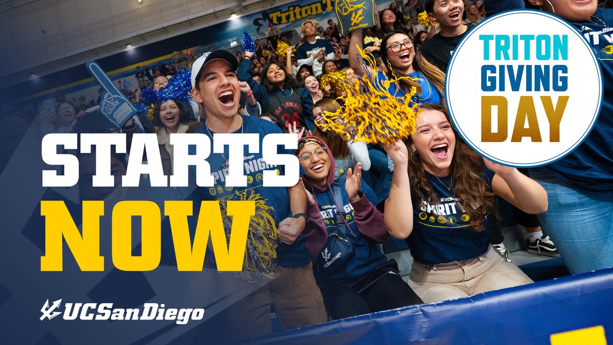 Triton Giving Day is here! Help support our scholar-athletes today by making a gift of any size. Your donation is more valuable than ever as we enter our first season of NCAA Division I championship eligibility this Fall! tritongivingday.ucsd.edu/pages/triton-a… #GoTritons #TritonGivingDay