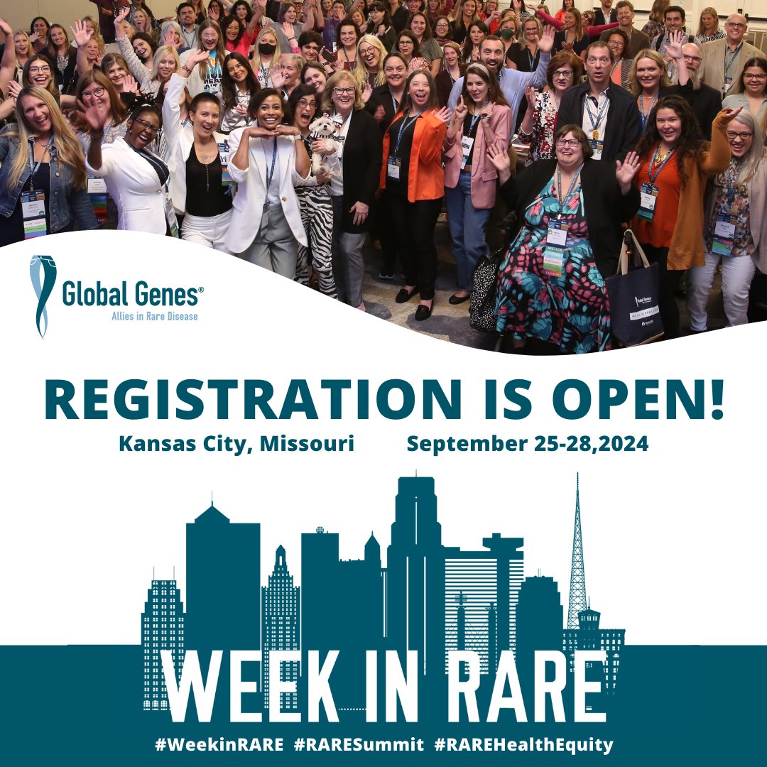 ✨ Join us in Kansas City, MO, from September 25-28, 2024, at the fabulous Loews Kansas City Hotel for Week in RARE. 3 events packed into 3 days! Don't miss out - secure your spot now. Learn more: go.globalgenes.org/3WxL0NT #WeekinRARE #RARESummit #RAREHealthEquity