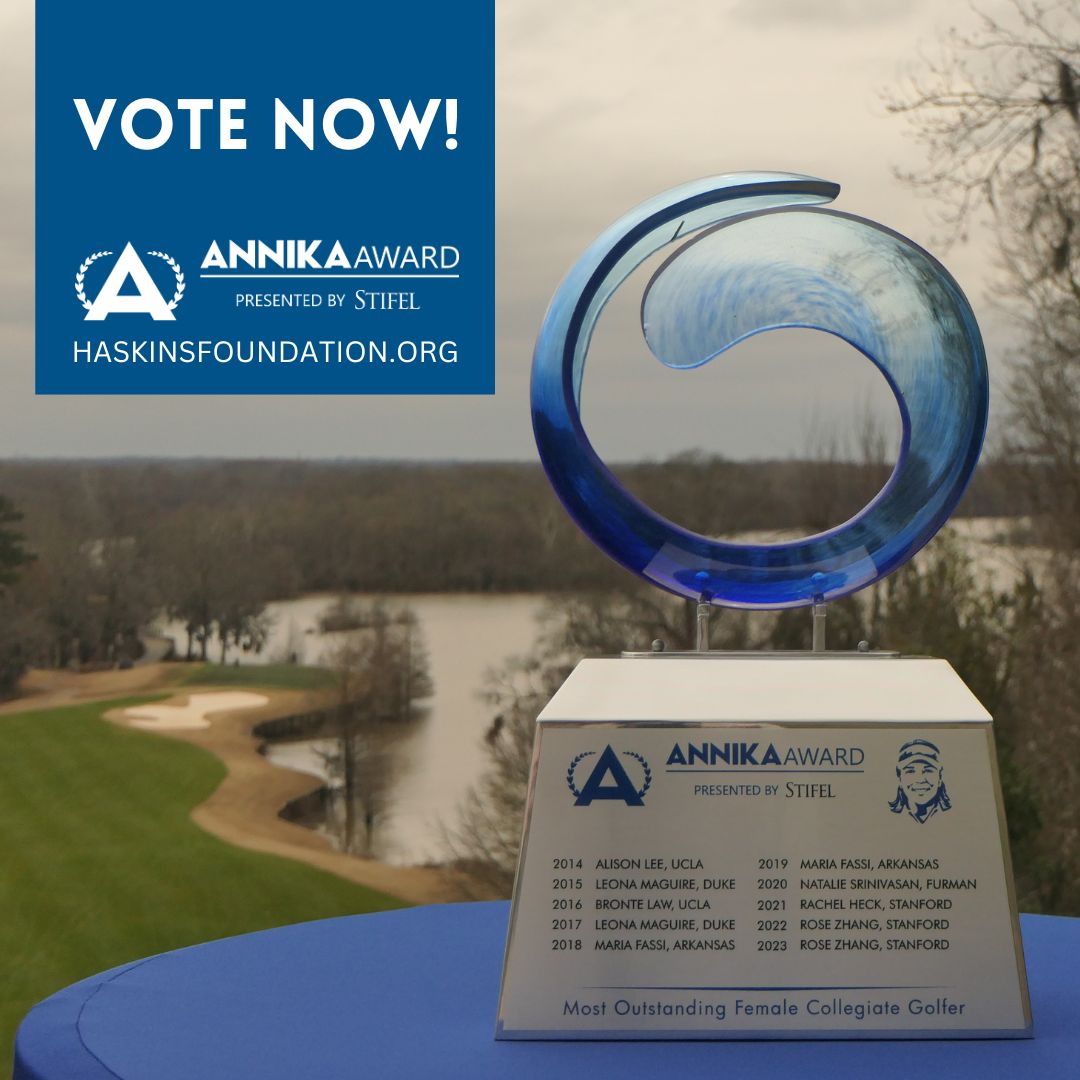 Calling all D1 women's golfers, coaches and members of golf media, don't miss your chance to vote for the 2024 @TheAnnikaAward presented by @Stifel! 🏆 Vote now >> haskinsfoundation.org/2024-annika-vo…