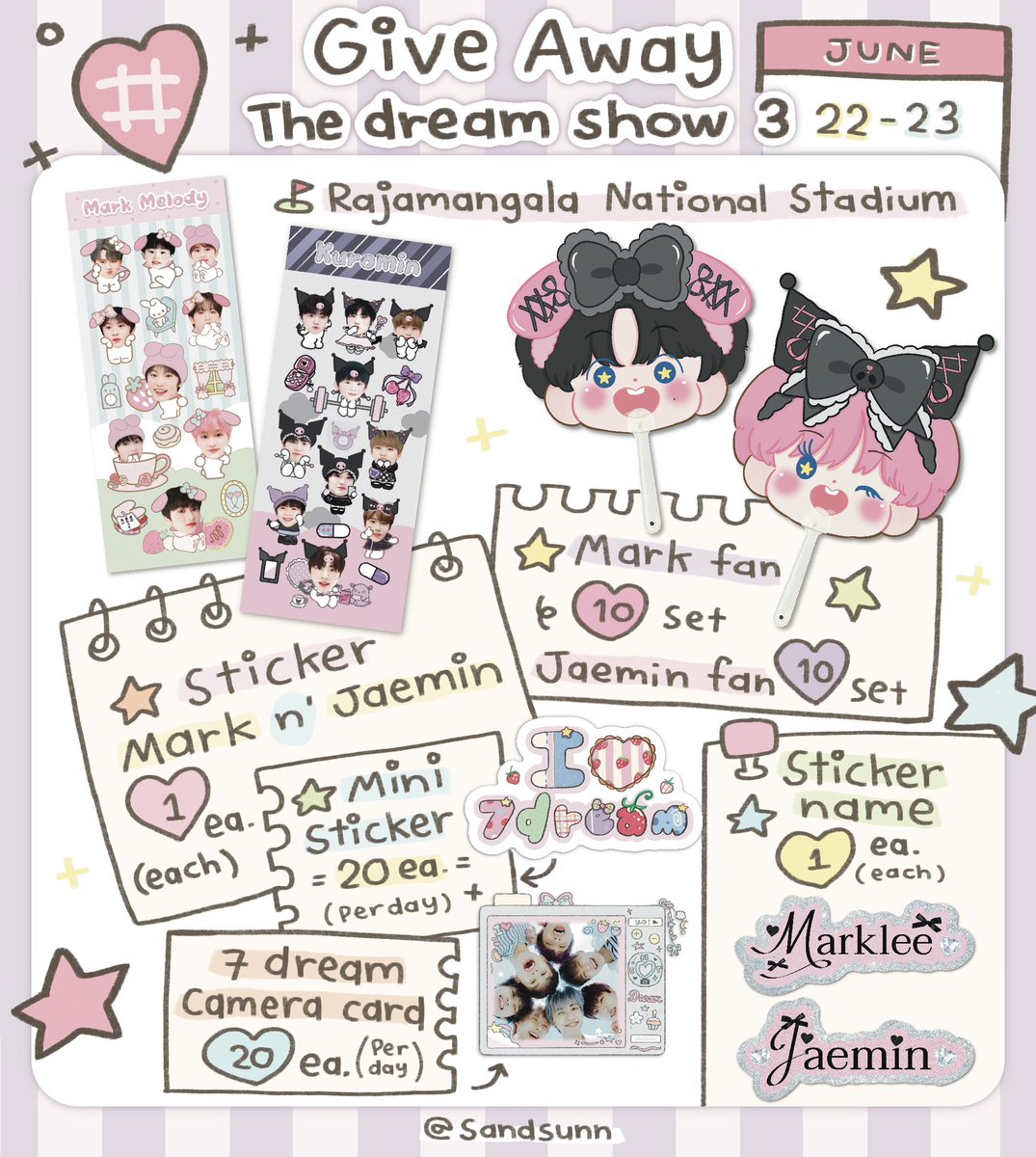 𓇼 𓂂𓏸 pls kindly rt  (random 1 set)

give away dream show 3 bkk ❤︎

♡ mark melody
♡ kuromin

1 set / 1 person

★ date : 22 - 23 june
★ time : tbd
★ location: rajamangala stadium

💭 rt & show this tweet

#NCTDREAM_THEDREAMSHOW3inBKK
#NCTDREAM_THEDREAMSHOW3_in_BKK