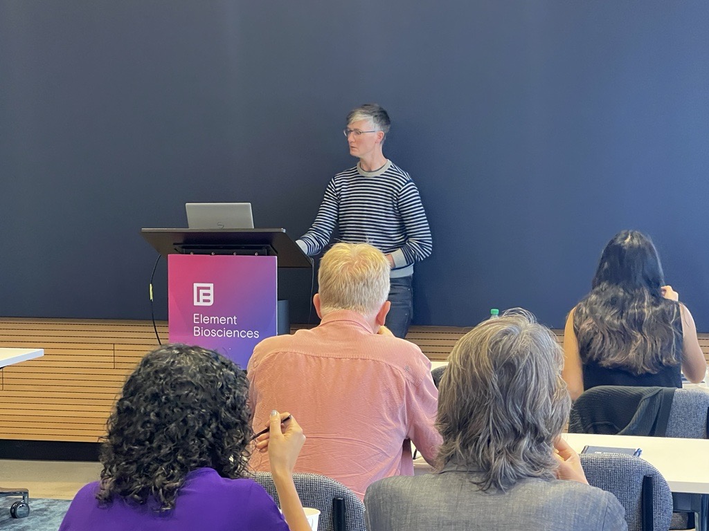 ElemBio's tweet photo. Yesterday at the 2024 Global Roadshow in San Francisco Element leadership and customers presented how avidity base chemistry (ABC) and #AVITI tackle your #genomics challenges including real-life examples.๐Join us at a location near you: https://t.co/YV7jaqPoIn #ShiftYourScience https://t.co/9H8D67oBeb